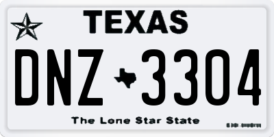 TX license plate DNZ3304