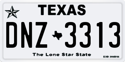 TX license plate DNZ3313