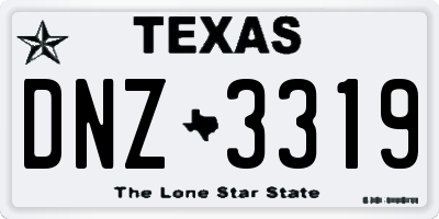 TX license plate DNZ3319