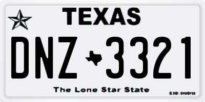 TX license plate DNZ3321