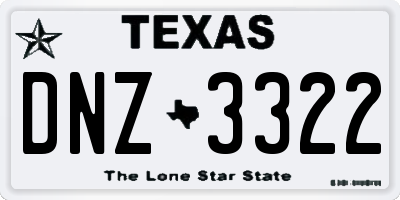 TX license plate DNZ3322