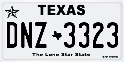 TX license plate DNZ3323