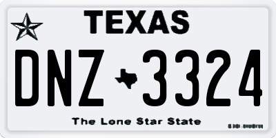 TX license plate DNZ3324