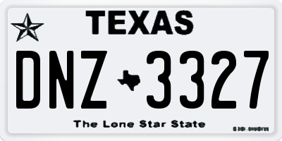 TX license plate DNZ3327