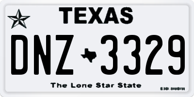 TX license plate DNZ3329