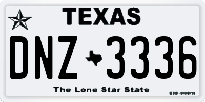 TX license plate DNZ3336