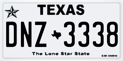 TX license plate DNZ3338