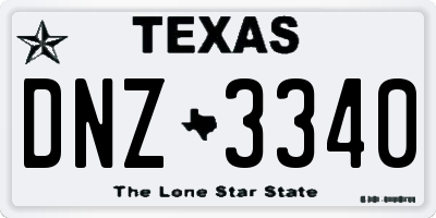 TX license plate DNZ3340
