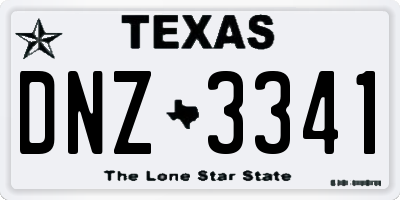 TX license plate DNZ3341
