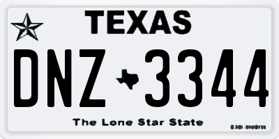 TX license plate DNZ3344