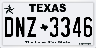 TX license plate DNZ3346