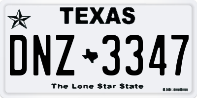 TX license plate DNZ3347