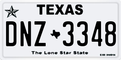 TX license plate DNZ3348