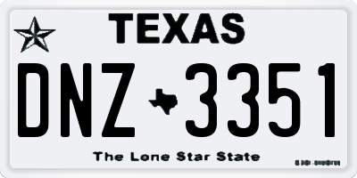 TX license plate DNZ3351