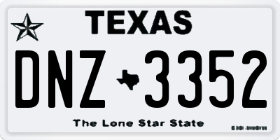 TX license plate DNZ3352
