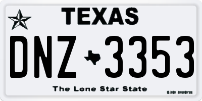 TX license plate DNZ3353