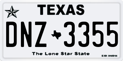 TX license plate DNZ3355