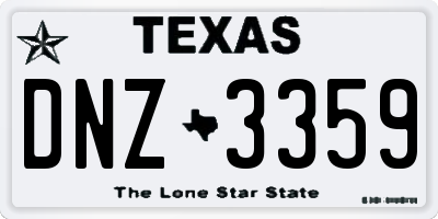 TX license plate DNZ3359