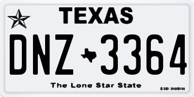 TX license plate DNZ3364