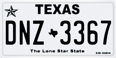 TX license plate DNZ3367