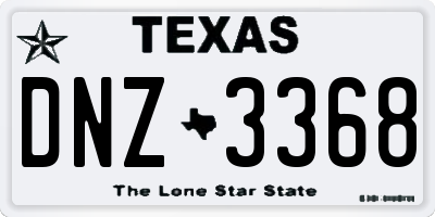 TX license plate DNZ3368