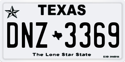 TX license plate DNZ3369