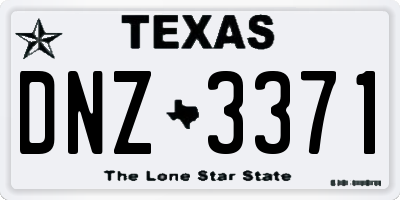 TX license plate DNZ3371