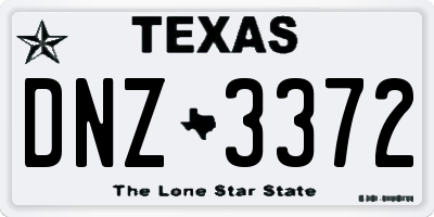 TX license plate DNZ3372