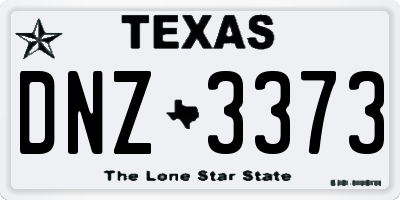 TX license plate DNZ3373
