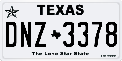 TX license plate DNZ3378