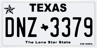 TX license plate DNZ3379