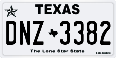 TX license plate DNZ3382