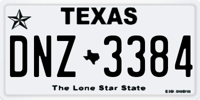 TX license plate DNZ3384