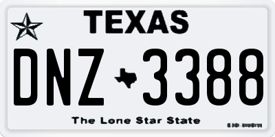 TX license plate DNZ3388