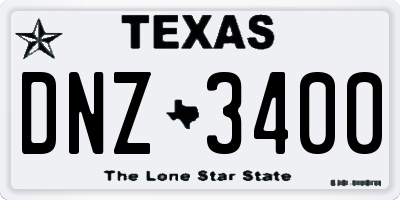 TX license plate DNZ3400