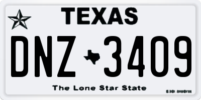 TX license plate DNZ3409