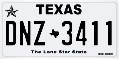 TX license plate DNZ3411