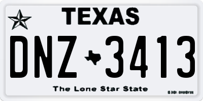 TX license plate DNZ3413