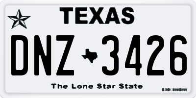 TX license plate DNZ3426
