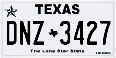 TX license plate DNZ3427