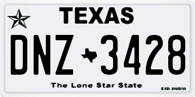TX license plate DNZ3428