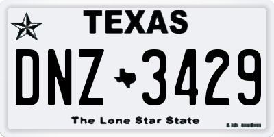 TX license plate DNZ3429