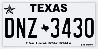 TX license plate DNZ3430
