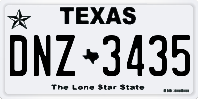 TX license plate DNZ3435