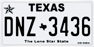 TX license plate DNZ3436