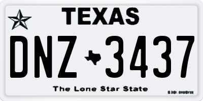 TX license plate DNZ3437