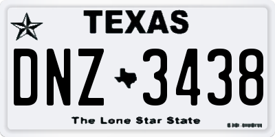 TX license plate DNZ3438