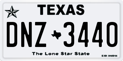 TX license plate DNZ3440
