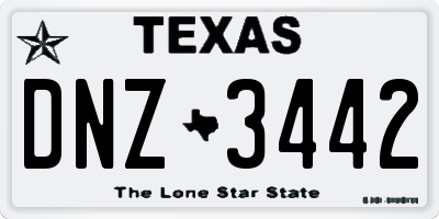 TX license plate DNZ3442