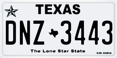 TX license plate DNZ3443